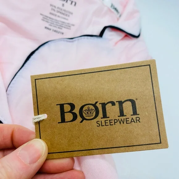 NWT Born Pajama Set Extra Soft Pink/Black Sizes Available S, M, L, XL